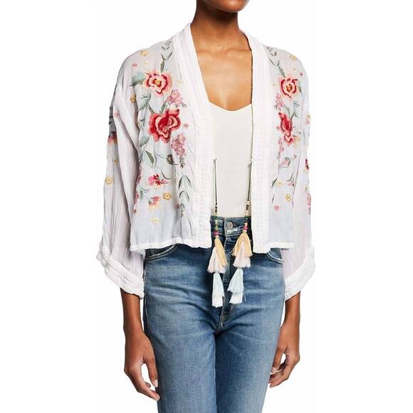 NEW JOHNNY WAS aurora kimono in white,New Products : American Fashion Style Bags On Sale